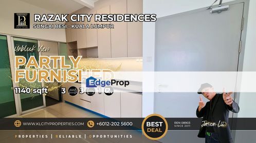 Razak City Residences Sungai Besi 3 Bedrooms 3 Bathrooms Partly Furnished For Rent, Kuala Lumpur, Salak Selatan