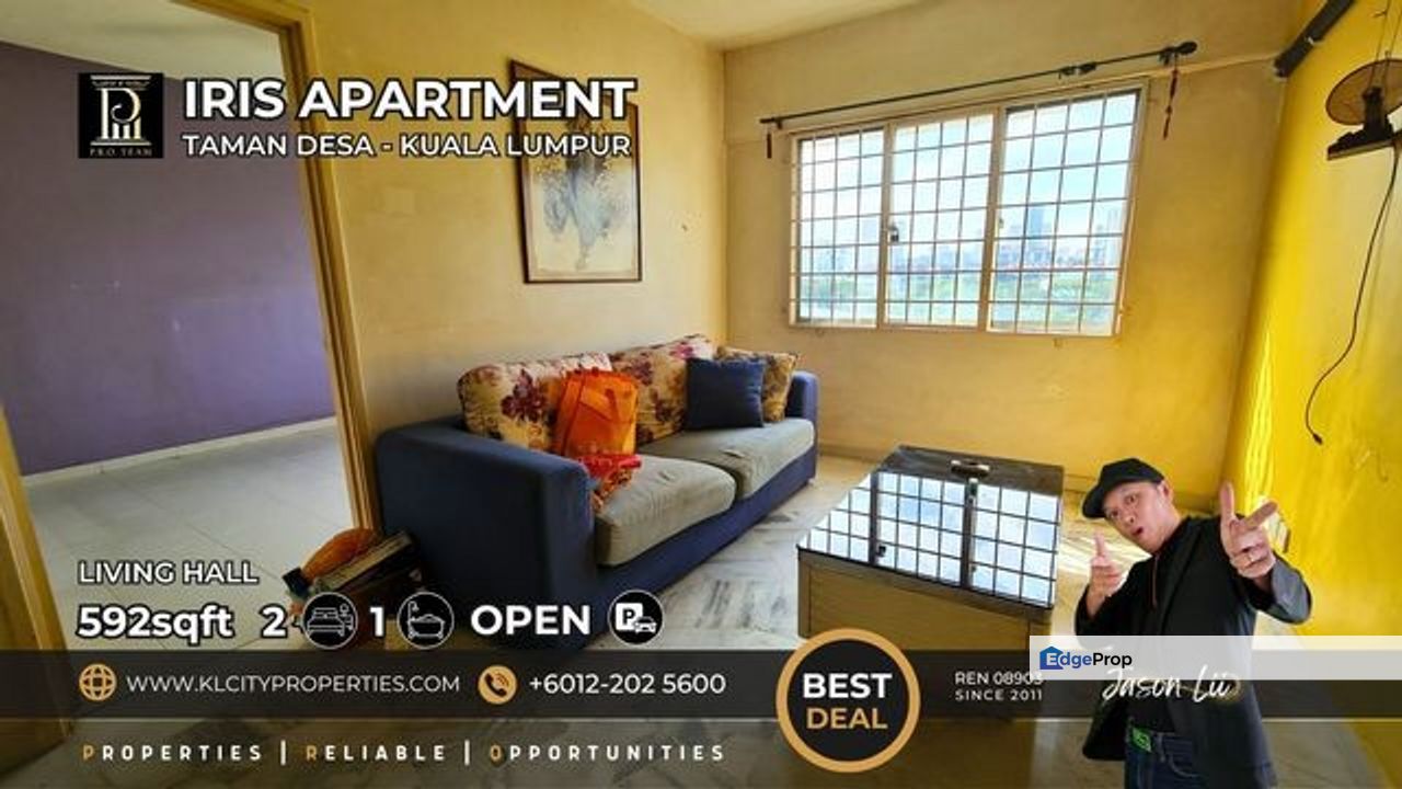 Iris Apartment Taman Desa 2 Bedrooms 1 Bathroom For Sale, Kuala Lumpur, Taman Desa 