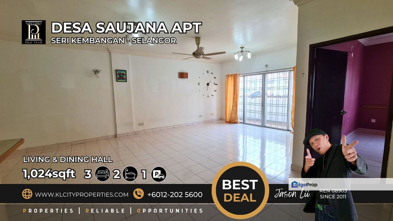 Desa Saujana Apartment 3 Bedroom 2 Bathrooms For Sale, Selangor, Seri Kembangan