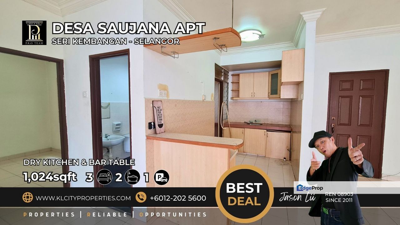 Desa Saujana Apartment 3 Bedroom 2 Bathrooms For Sale, Selangor, Seri Kembangan