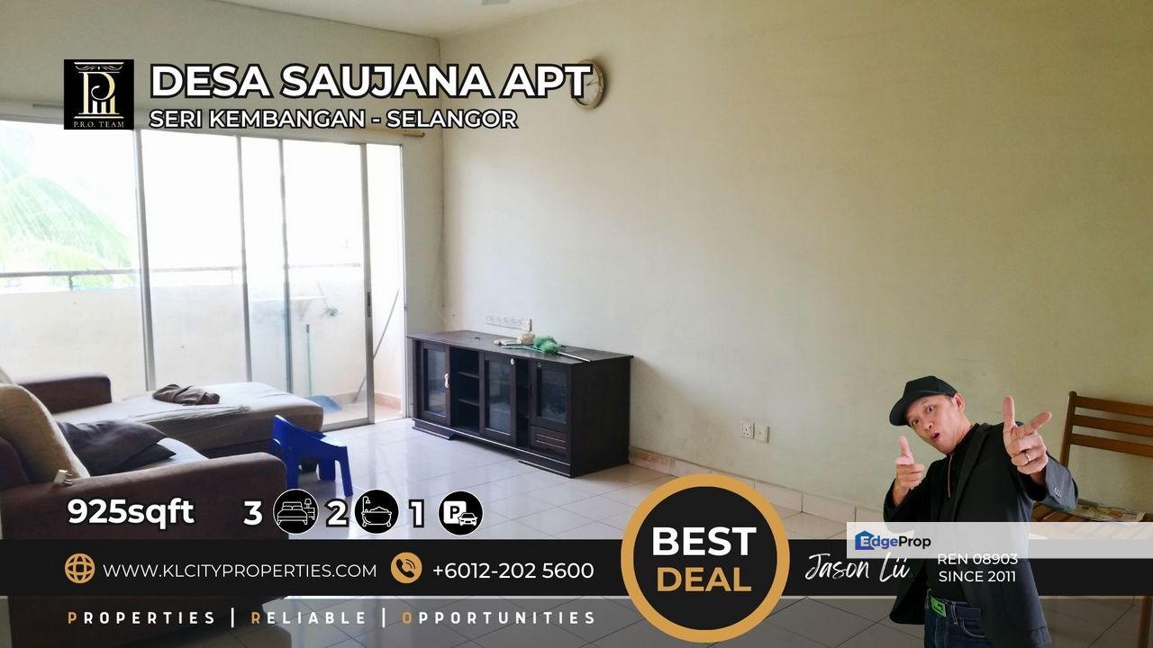 Desa Saujana Apartment 3 Bedrooms 2 Bathroom For Sale (Freehold), Selangor, Seri Kembangan