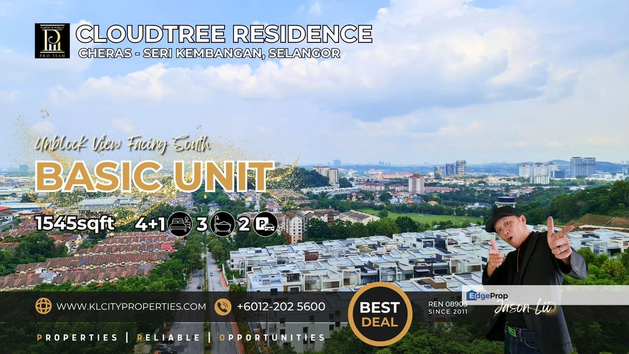 CloudTree 4+1 Bedroom 3 Bathroom 1545sqft Bare Unit Freehold For Sale, Selangor, Seri Kembangan
