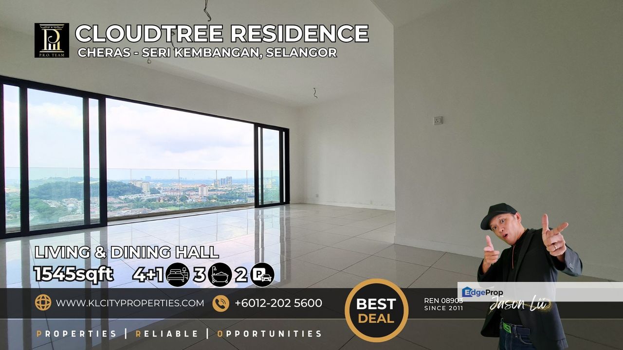 CloudTree 4+1 Bedroom 3 Bathroom 1545sqft Bare Unit Freehold For Sale, Selangor, Seri Kembangan