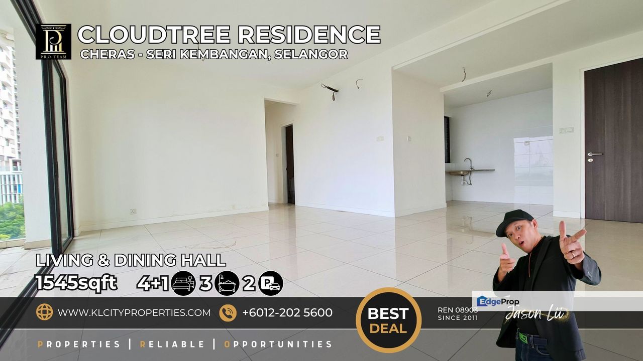 CloudTree 4+1 Bedroom 3 Bathroom 1545sqft Bare Unit Freehold For Sale, Selangor, Seri Kembangan