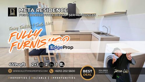 Meta Residence | Fully Furnished 2BR Service Apartment | Walk to MRT & Giant , Selangor, Seri Kembangan