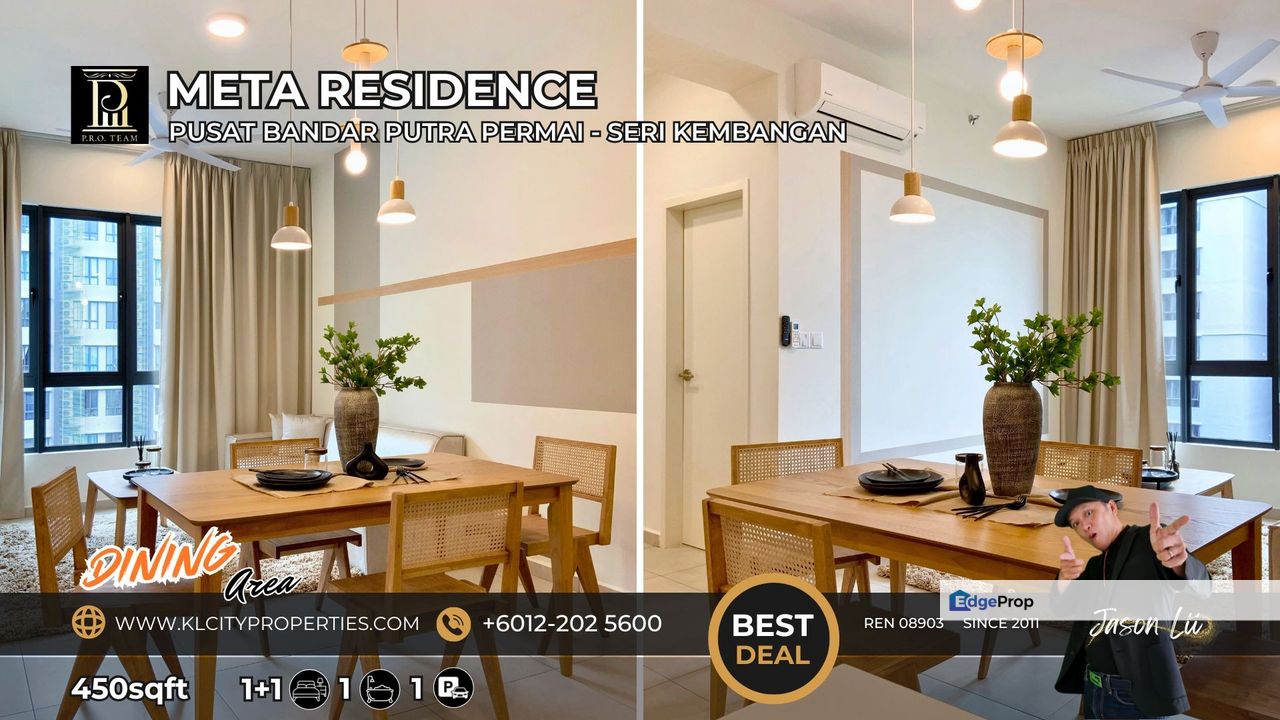 Meta Residence Seri Kembangan | 1BR Fully Furnished Service Apartment for Rent Near UPM & MRT, Selangor, Seri Kembangan