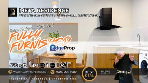 Meta Residence Seri Kembangan | 1BR Fully Furnished Service Apartment for Rent Near UPM & MRT, Selangor, Seri Kembangan