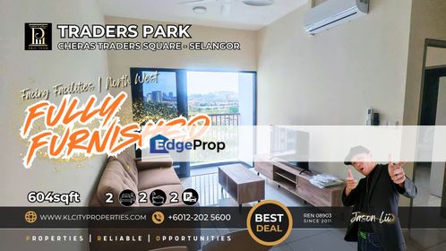 Fully Furnished 2R2B Service Apartment at Traders Park Residence, Cheras – RM2,150 with 2 Car Parks, Selangor, Cheras