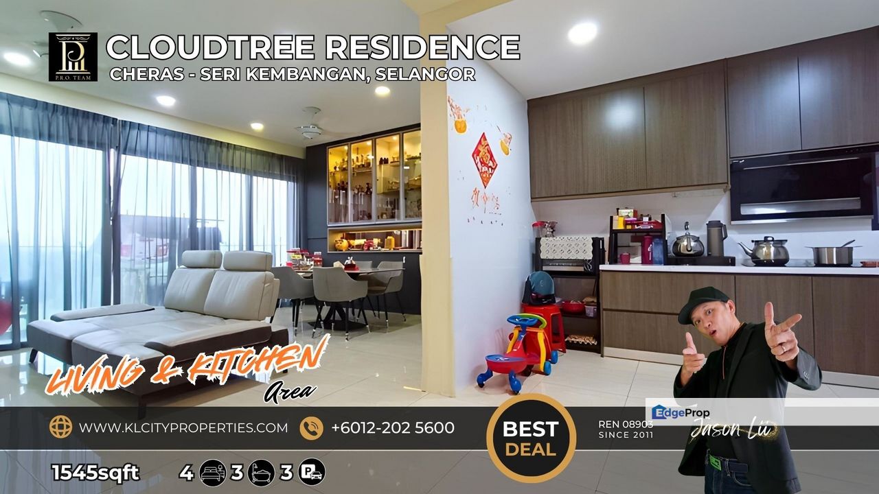 Cloudtree Residence 4 Bedrooms 3 Bathrooms 3 Car Park 1545sqft (Nice Built-In Kitchen & Wardrobe Cabinet), Selangor, Seri Kembangan