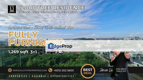 CloudTree Residence 3+1 Rooms 2 Car Park lot Cheras - Damai Perdana - Seri Kembangan Fully Furnished For Rent, Selangor, Seri Kembangan