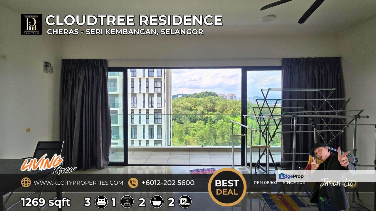 Spacious 3BR Cloudtree Residence Condo in Seri Kembangan I 1269 sqft I Partly Furnished, Kuala Lumpur, Cheras