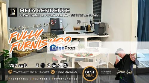 Rent Meta Residence 3BR Service Apartment | Putra Permai | RM2200 🏡 | Near MRT & Rafflesia, Selangor, Seri Kembangan