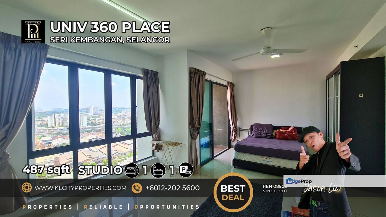 Premium Fully Furnished Studio Suite For Rent at UNIV 360 Place, Seri Kembangan | 487 sqft Near UPM, Selangor, Seri Kembangan