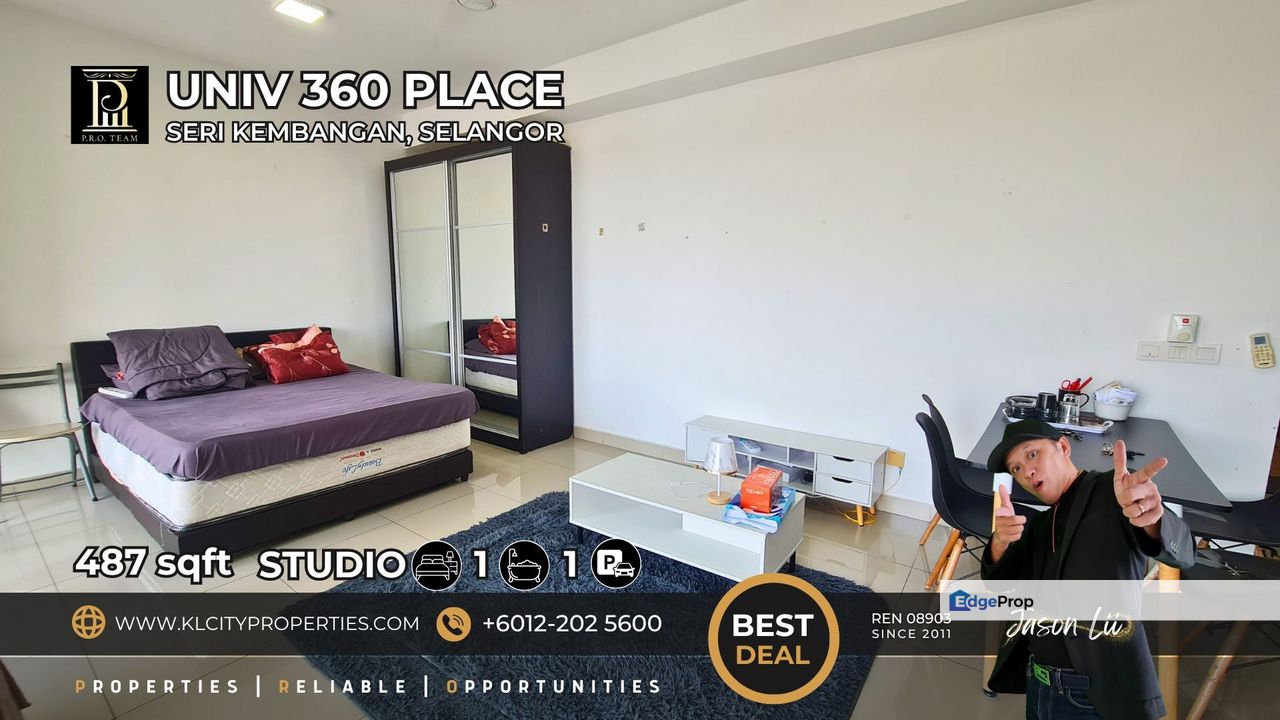 Premium Fully Furnished Studio Suite For Rent at UNIV 360 Place, Seri Kembangan | 487 sqft Near UPM, Selangor, Seri Kembangan