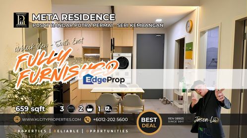 Fully Furnished 3BR Service Apartment at Meta Residence | Near MRT & UPM, Selangor, Seri Kembangan