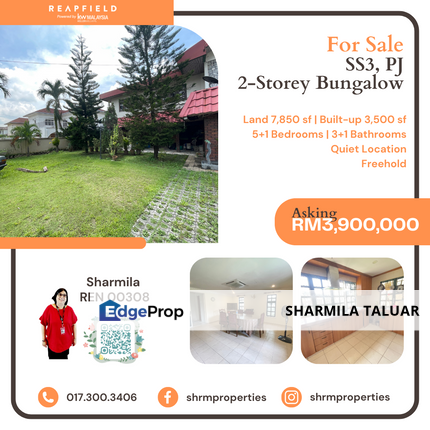 🏠 2-Storey Bungalow House For Sale in Section SS3 SS 3, Taman Universiti, PJ Petaling Jaya | Sought After Location 🏠, Selangor, Kelana Jaya