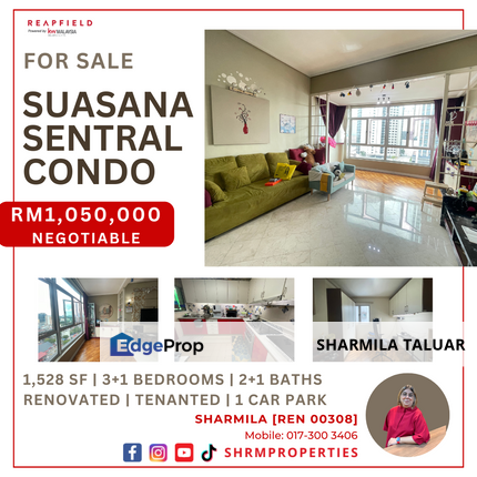 🏠 Suasana Sentral Condo for Sale in KL Sentral, KL, Kuala Lumpur | Renovated | Tenanted 🏠, Kuala Lumpur, KL Sentral