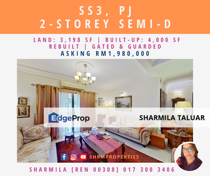 🏠 2-Storey Semi-Detached Semi-D Semi D House For Sale in SS3 SS 3 Taman Universiti, Kelana Jaya, Petaling Jaya PJ | Renovated 🏠, Selangor, Petaling Jaya