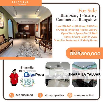 🏠 1-Storey Commercial Bungalow House For Sale in Bangsar Utama, Bangsar | Recently Built 🏠, Kuala Lumpur, Bangsar