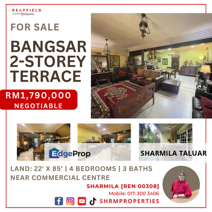 🏠 2-Storey Terrace Link For Sale in Bangsar Baru, Bangsar, Kuala Lumpur | Investor Potential 🏠, Kuala Lumpur, Bangsar