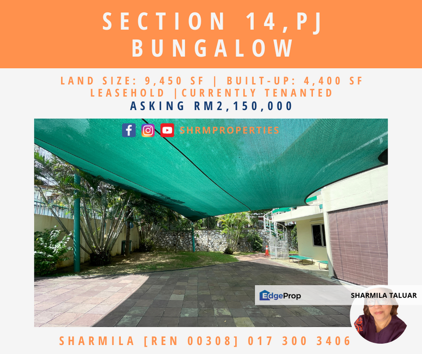 🏠 2-Storey Bungalow For Sale in Section14, PJ Petaling Jaya | Tenanted 🏠, Selangor, Petaling Jaya