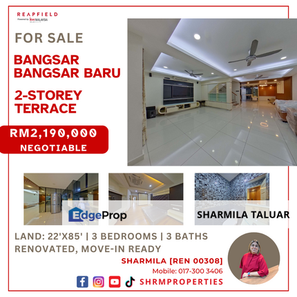 🏠 2-Storey Link for Sale at Bangsar Baru,  Bangsar, KL, Kuala Lumpur | Renovated | Move-In Ready 🏠, Kuala Lumpur, Bangsar