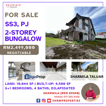 🏠 2-Storey Bungalow House for Sale in SS 3 SS3, Kelana Jaya, Petaling Jaya PJ | Dilapidated Bungalow 🏠, Selangor, Petaling Jaya