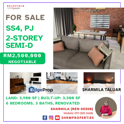 🏠 2-Storey Semi-Detached For Sale in SS4 SS 4 Kelana Jaya, PJ Petaling Jaya | Renovated 🏠, Selangor, Kelana Jaya