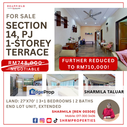 🏠 1-Storey Link for Sale at Section 14, PJ Petaling Jaya | Renovated | Extended 🏠, Selangor, Petaling Jaya