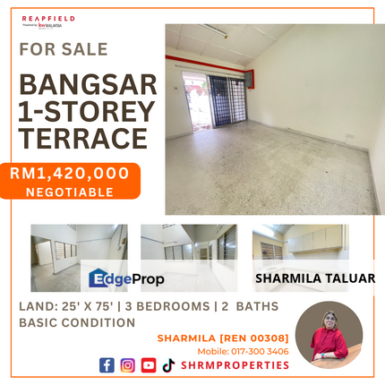 🏠 1-Storey Link for Sale at Bangsar Park, Bangsar, KL, Kuala Lumpur | Basic Condition 🏠, Kuala Lumpur, Bangsar