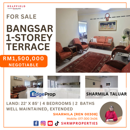 🏠 1-Storey Link for Sale at Bangsar Baru, Bangsar, KL, Kuala Lumpur | Dated Renovation 🏠, Kuala Lumpur, Bangsar