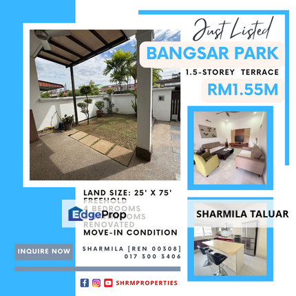 🏠1.5-Storey Link for Sale at Bangsar, Bangsar Park, KL | Extensive Renovation | Move-In Ready 🏠, Kuala Lumpur, Bangsar