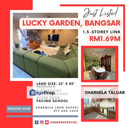 🏠1.5-Storey Link for Sale at Bangsar, Lucky Garden, KL | Dated Renovations 🏠, Kuala Lumpur, Bangsar