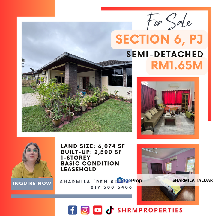 Seksyen 6 Petaling Jaya, 1-Storey Semi-Detached, For Sale, Basic Condition, Selangor, Petaling Jaya