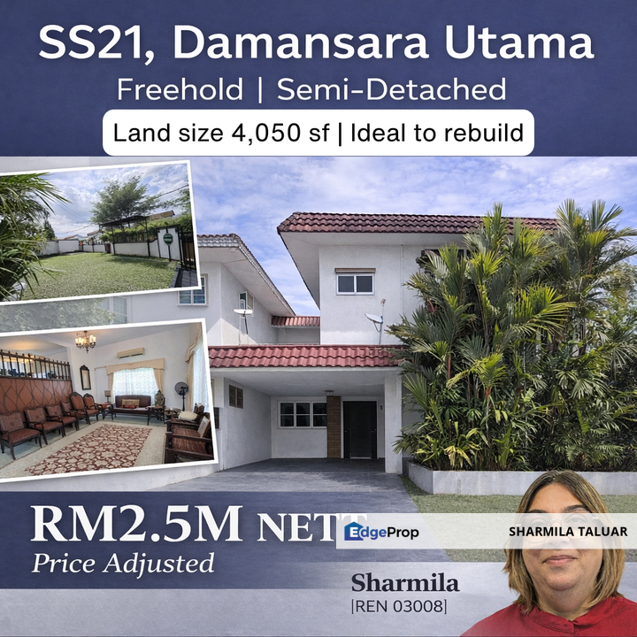 SS 21 Damansara Utama, Petaling Jaya, 2-Storey Semi-Detached, For Sale, Basic Condition, Selangor, Petaling Jaya