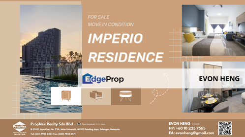 Imperio Residence Studio Unit with Fully Furnished | Melaka City, Melaka, Melaka Raya