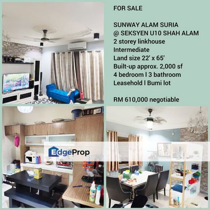 Double storey sunway alam suria u10 shah alam, Selangor, Shah Alam