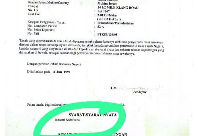 Industrial Land Kampung Tambak Jawa @ Klang For Sale