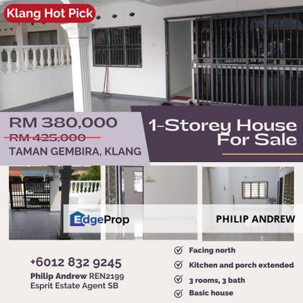 Klang Taman Gembira 1storey, Selangor, Klang