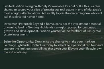 Luxury Hilltop Villas Land Genting Highlands Malaysia