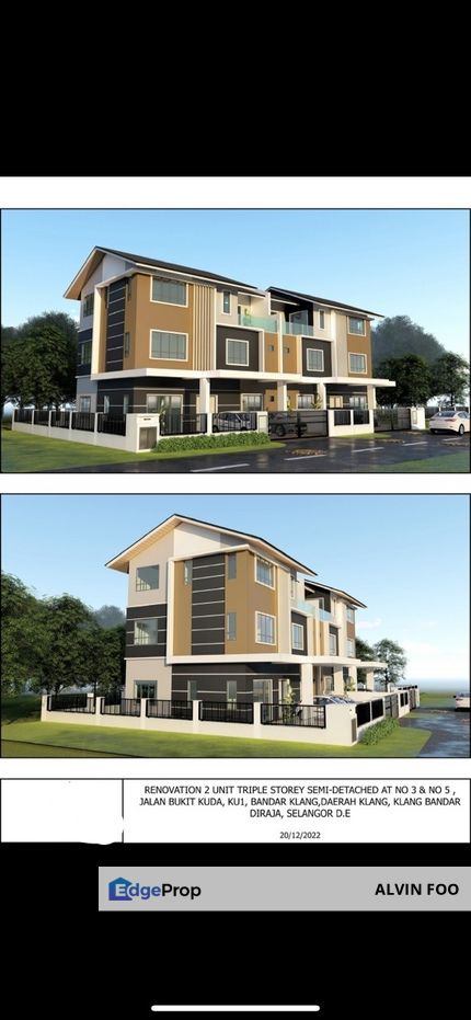 3 Storeys Semi D (2 Units) & 3 Storeys Bungalow @ Taman Bukit Kuda Klang, Selangor, Klang