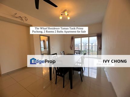 The Wharf Residence Puchong, 2 Rooms Apartment for Sale. Unblocked View, Furnished with Kitchen Cabinet, Fridge, Dining Set., Selangor, Puchong