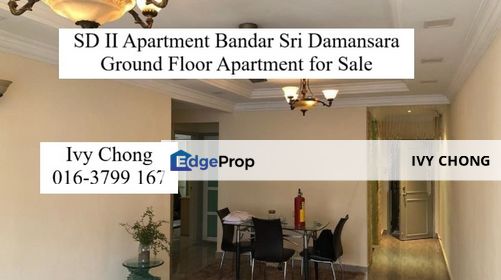 SD Apartment II Bandar Sri Damansara Apartment for Sale, Ground Floor Corner Unit., Selangor, Bandar Sri Damansara