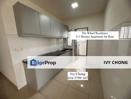 The Wharf Residence 3+1 Rooms Apartment for Rent. Kitchen Cabinet, Wardrobes, Air Conds, Water Heaters., Selangor, Puchong