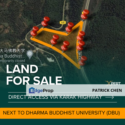 3.113acres Land for Sale, direct access via Karak Highway Next to Dharma Buddhist University (DBU) 大马佛教大学 Bentong, Pahang, Bentong