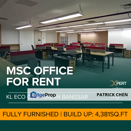 Fully Furnished Office at KL Eco City, Bangsar Midvalley, Walking distance to LRT & KTM, Kuala Lumpur, Bangsar