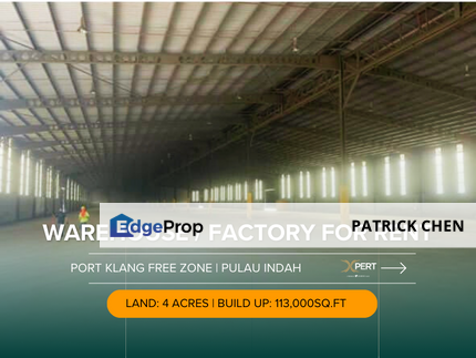 Detached warehouse / factory  for Rent, Port Klang Pulau indah, Selangor, Klang