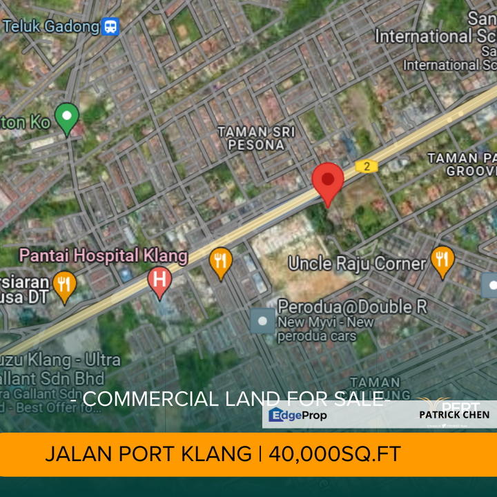 40,000sq.ft Commercial Land for Sale Main Road to Port Klang, Next to