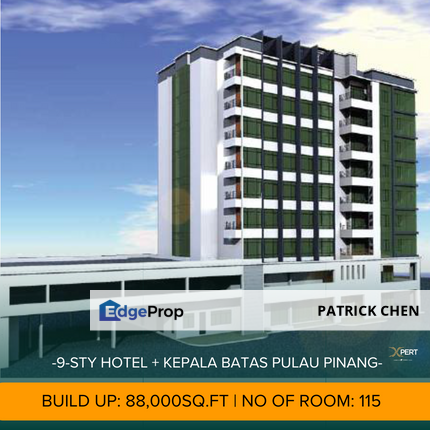 9-storey hotel cum commercial building in Kepala Batas, Seberang Perai, Penang🏨, Penang, Bertam