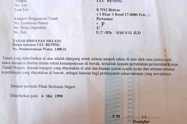 Agri Land ada Sungai Main Hulu Rening Batang Kali 1.79 Ekar